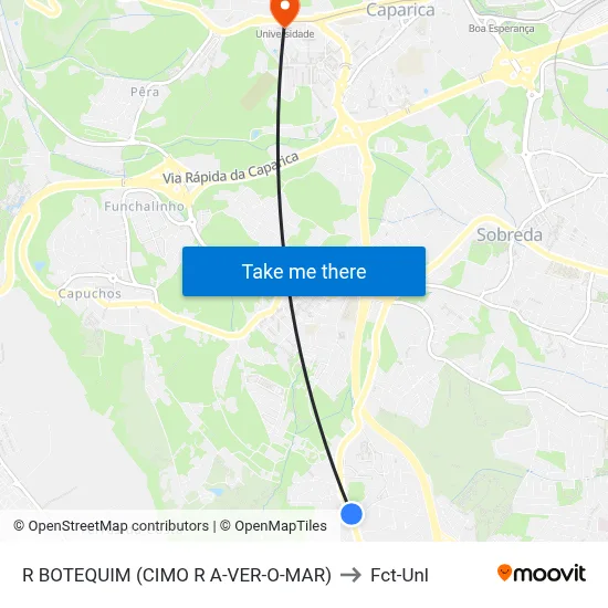 R BOTEQUIM (CIMO R A-VER-O-MAR) to Fct-Unl map