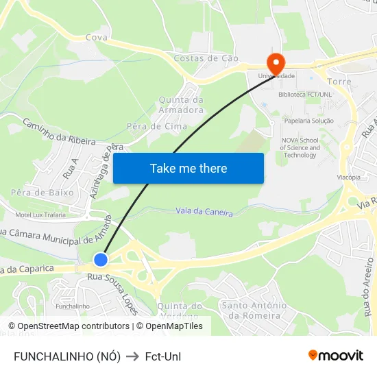 FUNCHALINHO (NÓ) to Fct-Unl map