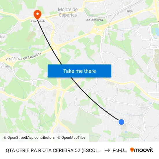 QTA CERIEIRA R QTA CERIEIRA 52 (ESCOLA) to Fct-Unl map