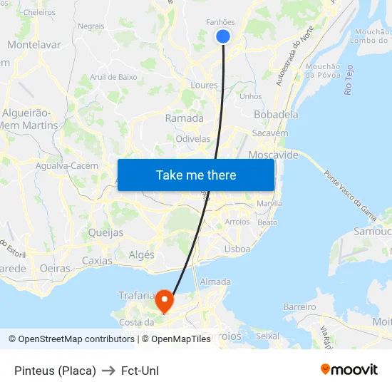 Pinteus (Placa) to Fct-Unl map