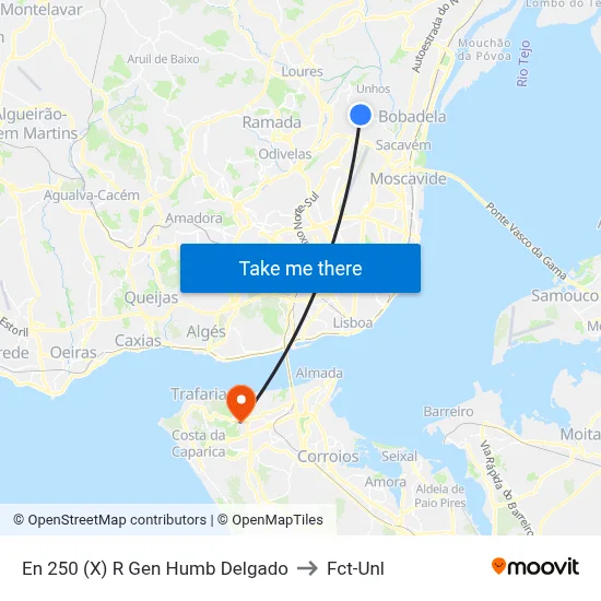 En 250 (X) R Gen Humb Delgado to Fct-Unl map