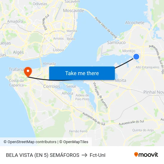 BELA VISTA (EN 5) SEMÁFOROS to Fct-Unl map