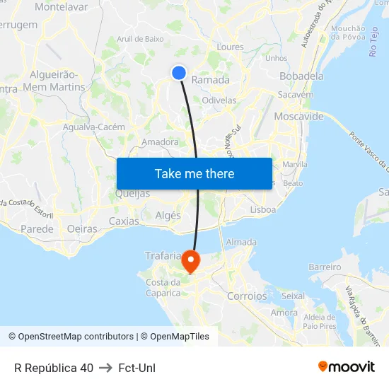 R República 40 to Fct-Unl map