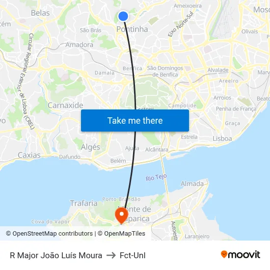 R Major João Luís Moura to Fct-Unl map