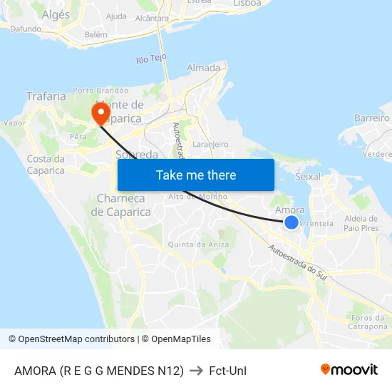AMORA (R E G G MENDES N12) to Fct-Unl map