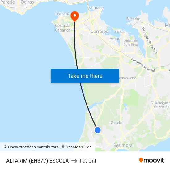 ALFARIM (EN377) ESCOLA to Fct-Unl map
