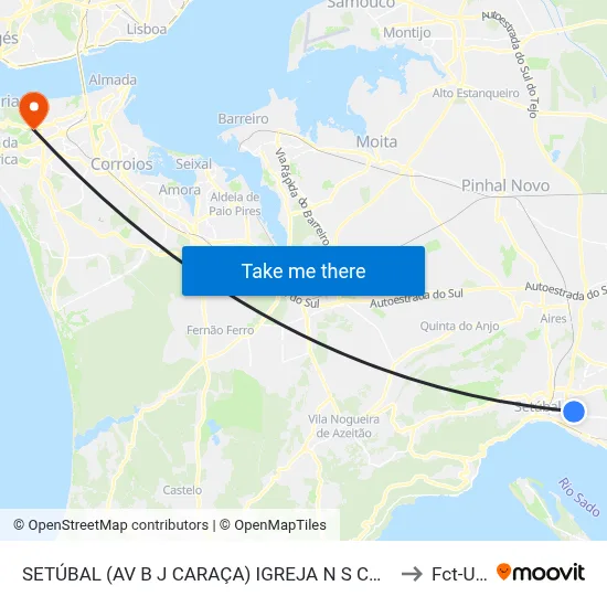 SETÚBAL (AV B J CARAÇA) IGREJA N S CONC to Fct-Unl map