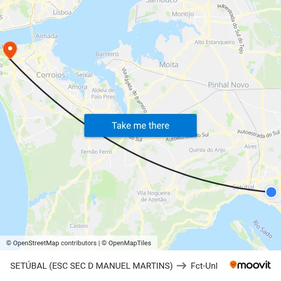 SETÚBAL (ESC SEC D MANUEL MARTINS) to Fct-Unl map
