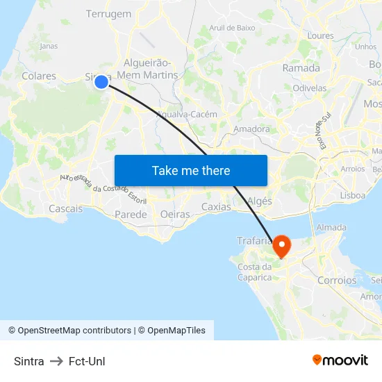 Sintra to Fct-Unl map