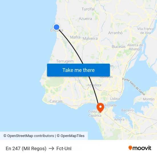 En 247 (Mil Regos) to Fct-Unl map