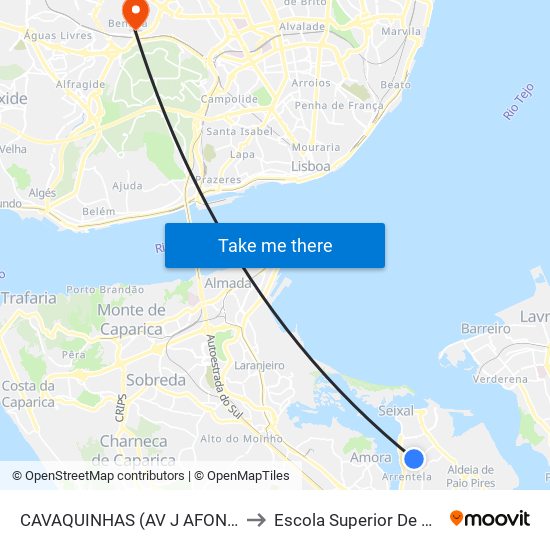CAVAQUINHAS (AV J AFONSO)XR PAULO GAMA to Escola Superior De Música De Lisboa map