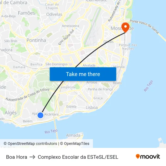 Boa Hora to Complexo Escolar da ESTeSL / ESEL map