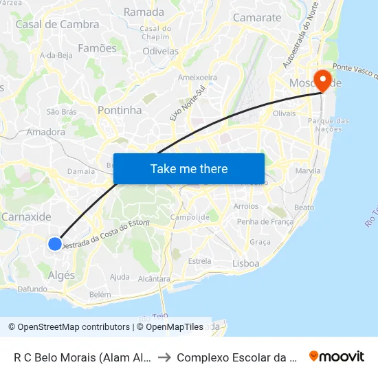 R C Belo Morais (Alam Alto Barronhos) to Complexo Escolar da ESTeSL / ESEL map