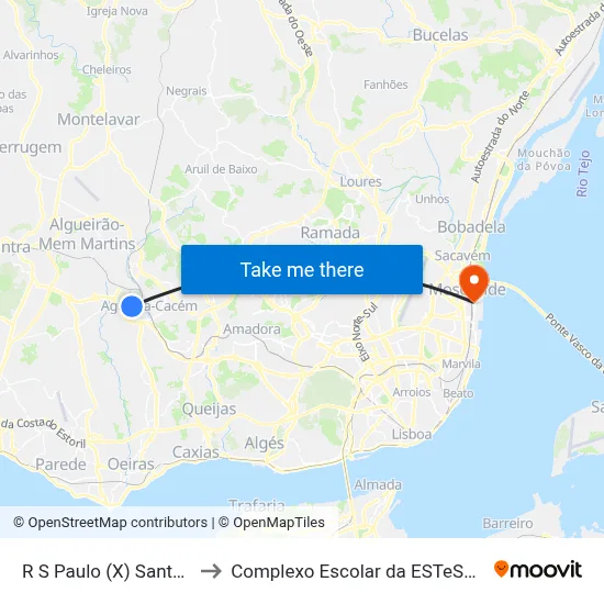 R S Paulo (X) Santo Eloi to Complexo Escolar da ESTeSL / ESEL map