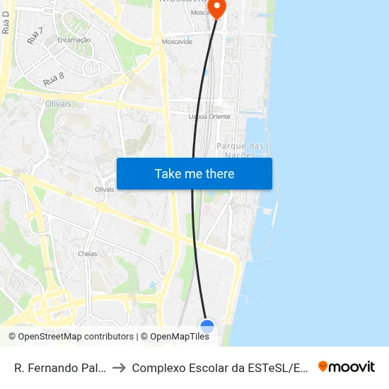 R. Fernando Palha to Complexo Escolar da ESTeSL / ESEL map