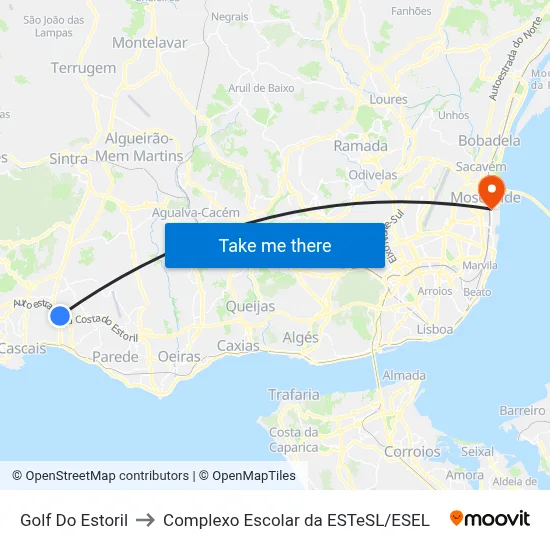 Golf Do Estoril to Complexo Escolar da ESTeSL / ESEL map
