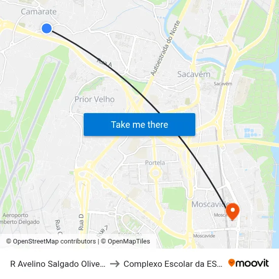 R Avelino Salgado Oliveira (Igreja) to Complexo Escolar da ESTeSL / ESEL map
