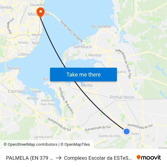 PALMELA (EN 379 56A) to Complexo Escolar da ESTeSL / ESEL map