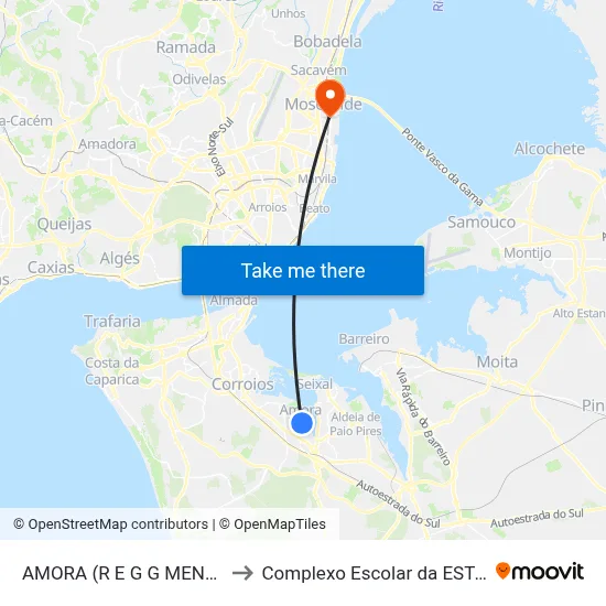 AMORA (R E G G MENDES N12) to Complexo Escolar da ESTeSL / ESEL map