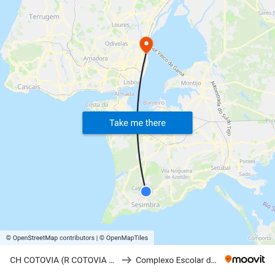 CH COTOVIA (R COTOVIA 2 (X) R S ANDREA) to Complexo Escolar da ESTeSL / ESEL map