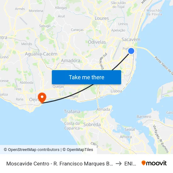 Moscavide Centro - R. Francisco Marques Beato to ENIDH map