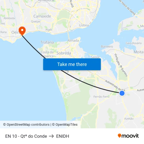 EN 10 - Qtª do Conde to ENIDH map