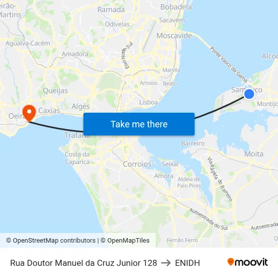 Rua Doutor Manuel da Cruz Junior 128 to ENIDH map