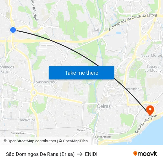 São Domingos De Rana (Brisa) to ENIDH map