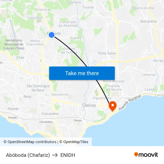 Abóboda (Chafariz) to ENIDH map