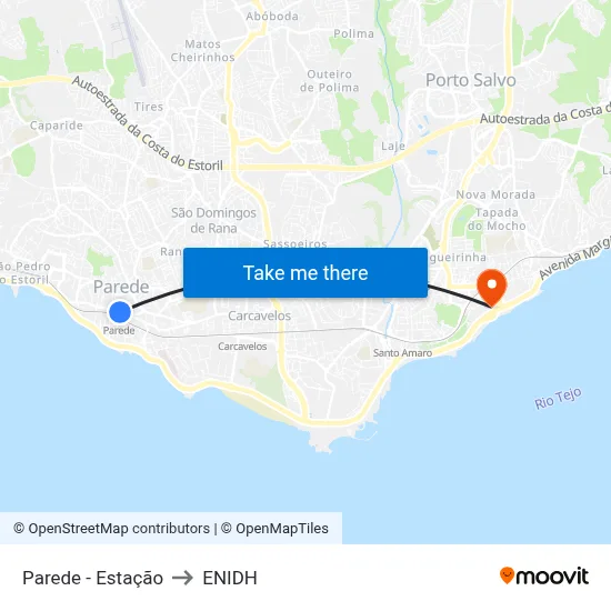 Parede - Estação to ENIDH map