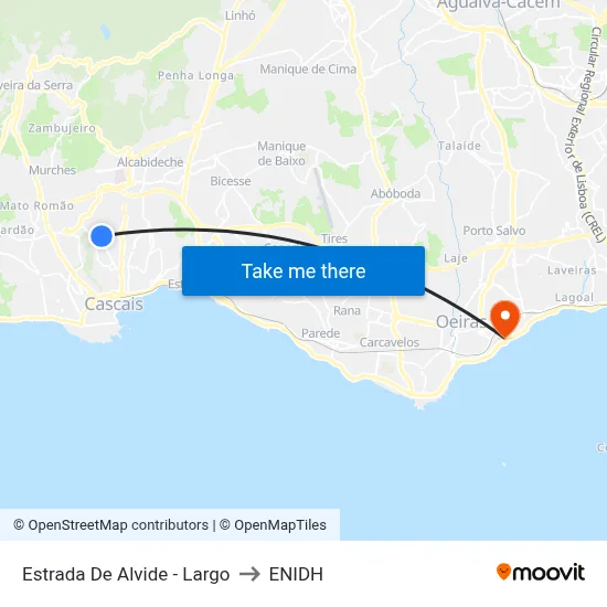 Estrada De Alvide - Largo to ENIDH map