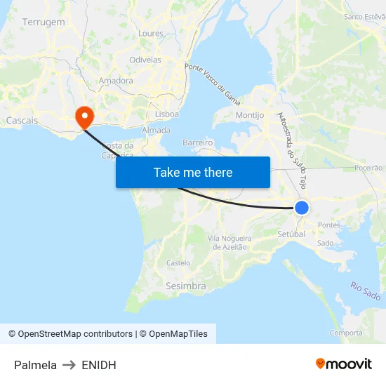 Palmela to ENIDH map