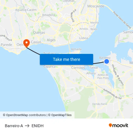 Barreiro-A to ENIDH map