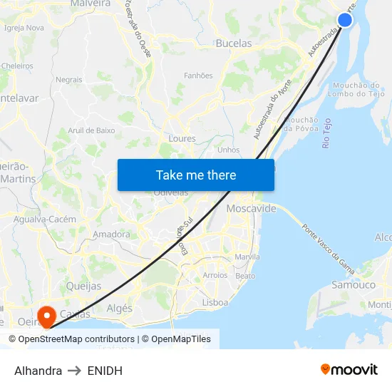 Alhandra to ENIDH map