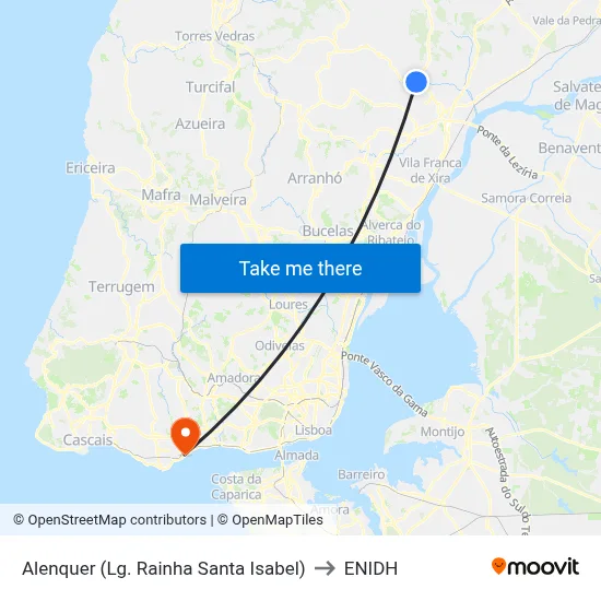 Alenquer (Lg. Rainha Santa Isabel) to ENIDH map