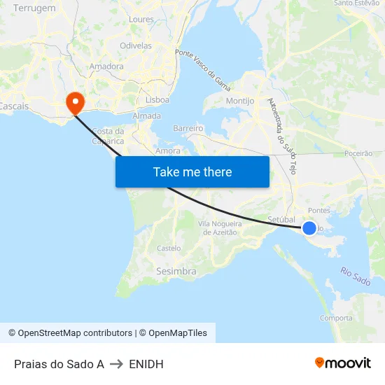 Praias do Sado A to ENIDH map