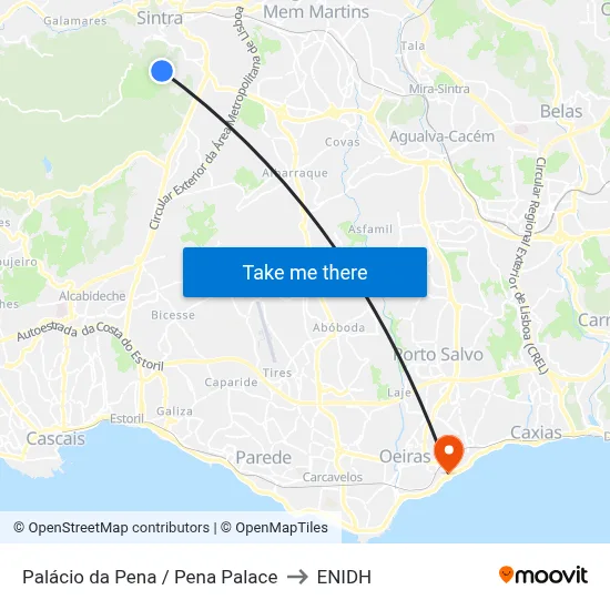 Palácio da Pena / Pena Palace to ENIDH map