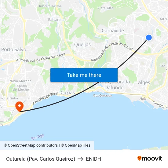 Outurela (Pav. Carlos Queiroz) to ENIDH map