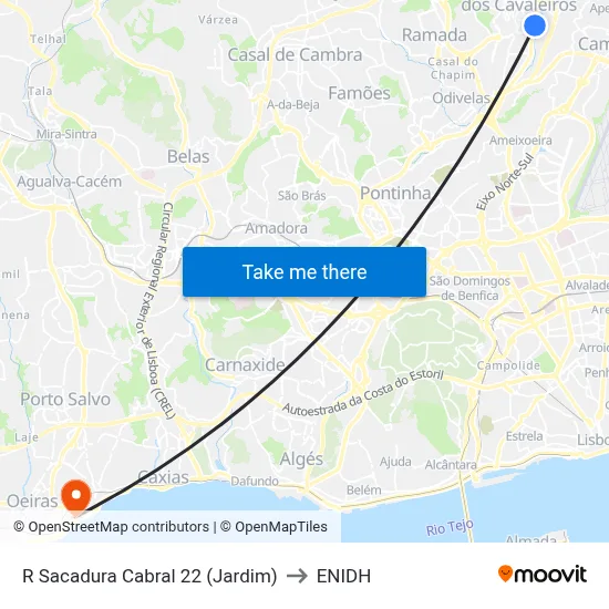 R Sacadura Cabral 22 (Jardim) to ENIDH map