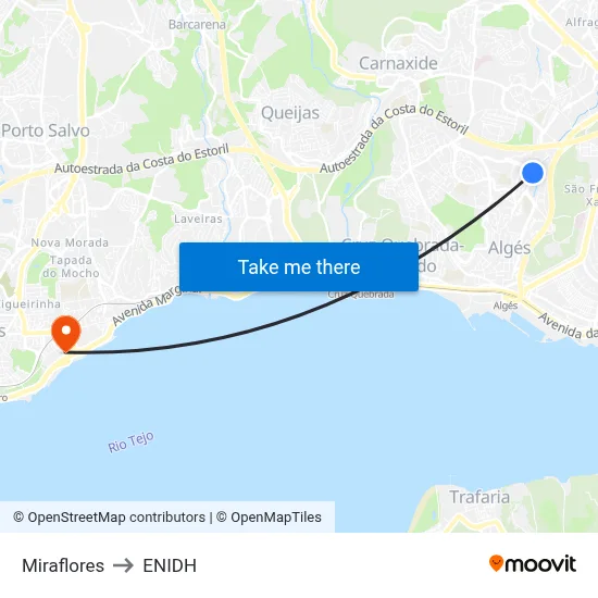 Miraflores to ENIDH map