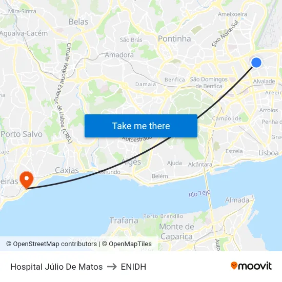 Hospital Júlio De Matos to ENIDH map