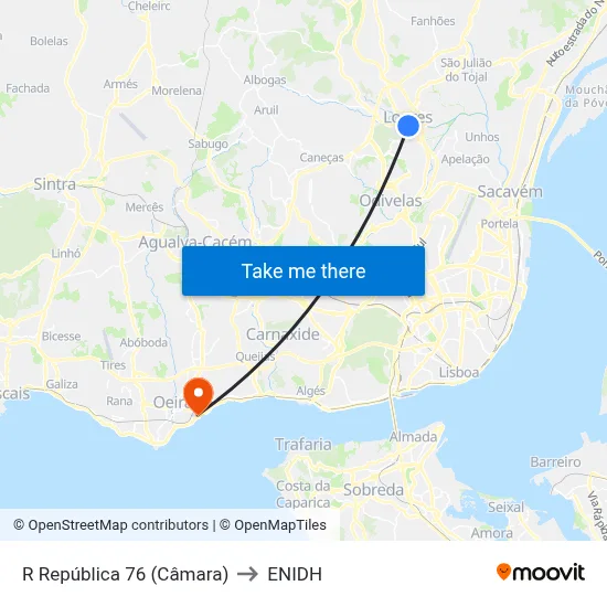 R República 76 (Câmara) to ENIDH map
