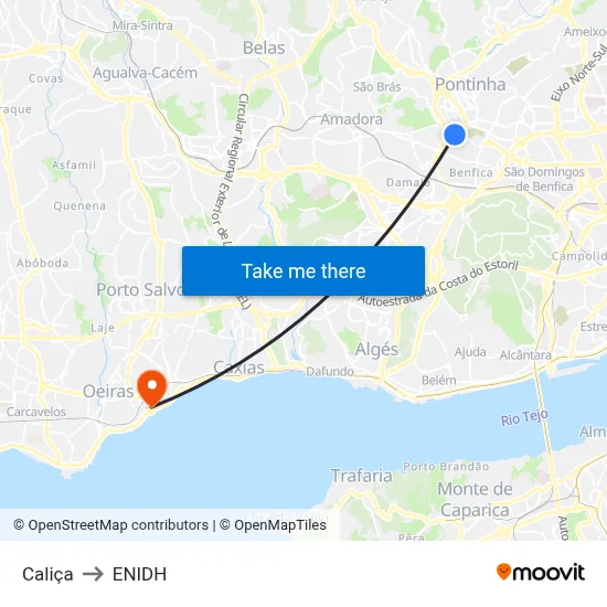 Caliça to ENIDH map
