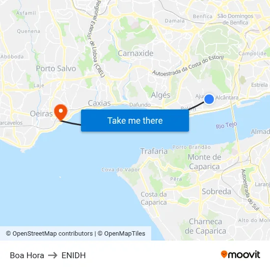 Boa Hora to ENIDH map