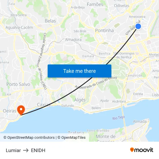 Lumiar to ENIDH map