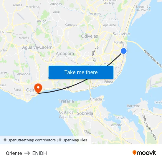 Oriente to ENIDH map