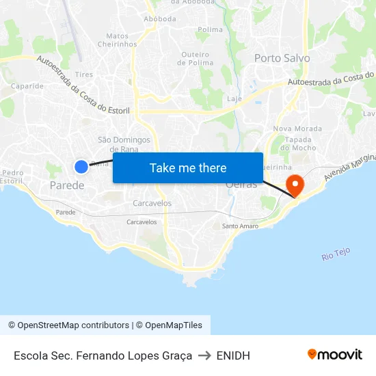 Escola Sec. Fernando Lopes Graça to ENIDH map