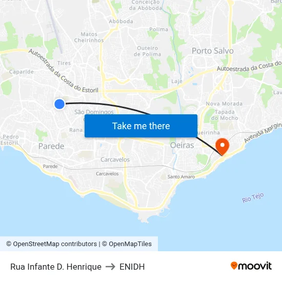 Rua Infante D. Henrique to ENIDH map