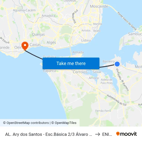 AL. Ary dos Santos - Esc.Básica 2/3 Álvaro Velho to ENIDH map