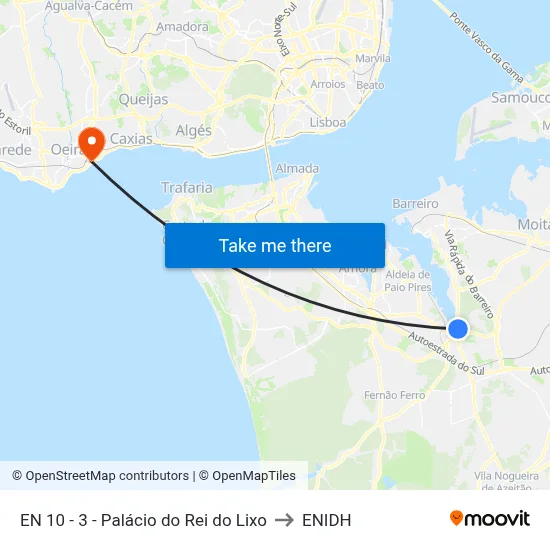 EN 10 - 3 - Palácio do Rei do Lixo to ENIDH map